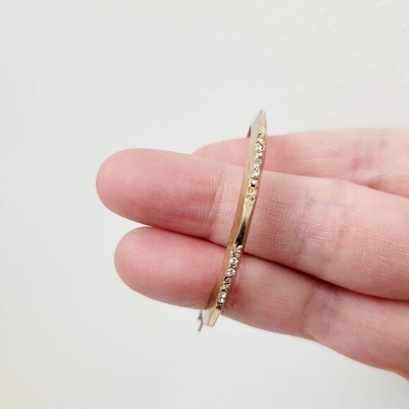 Brand New Kenneth Cole Gold Rhinestone Hoop Earrings - Picture 4 of 7